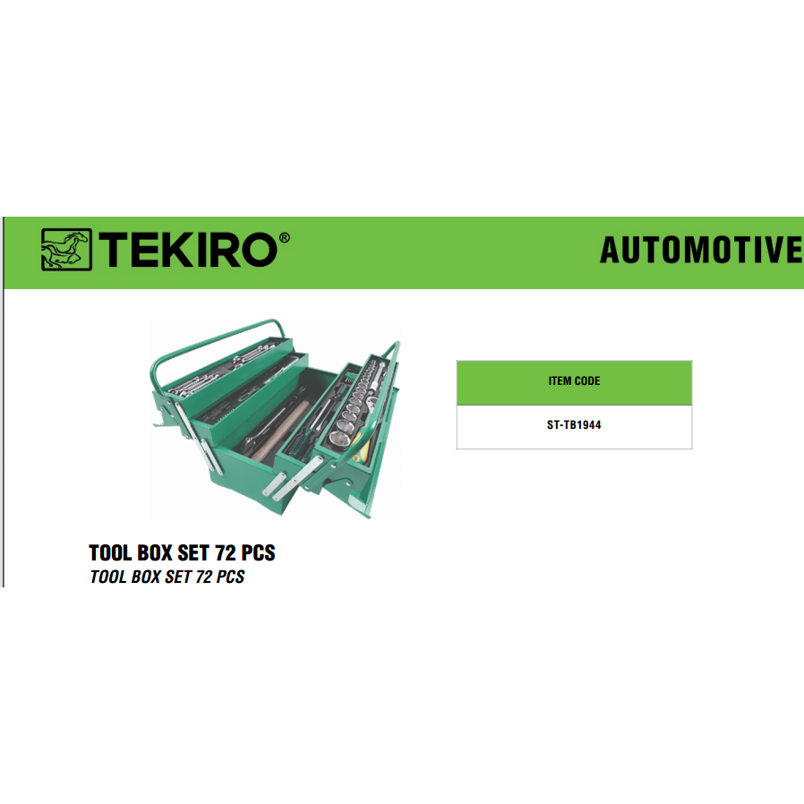 Tekiro Tool Box Set 72 PCS / Mekanik Tools 72 PCS /Tools Alat Perkakas - Box Tekiro Ori
