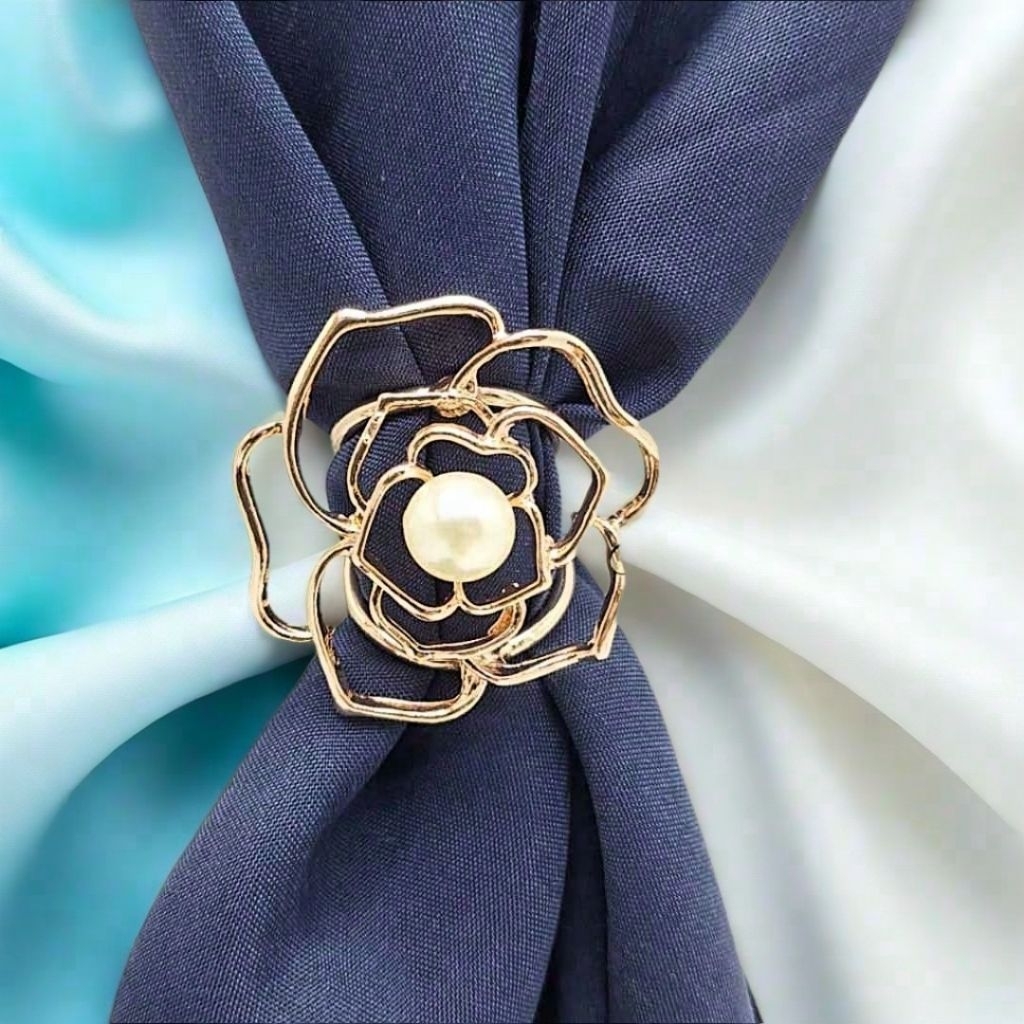 bros ring jilbab / gesper jilbab / cincin jilbab motif bunga