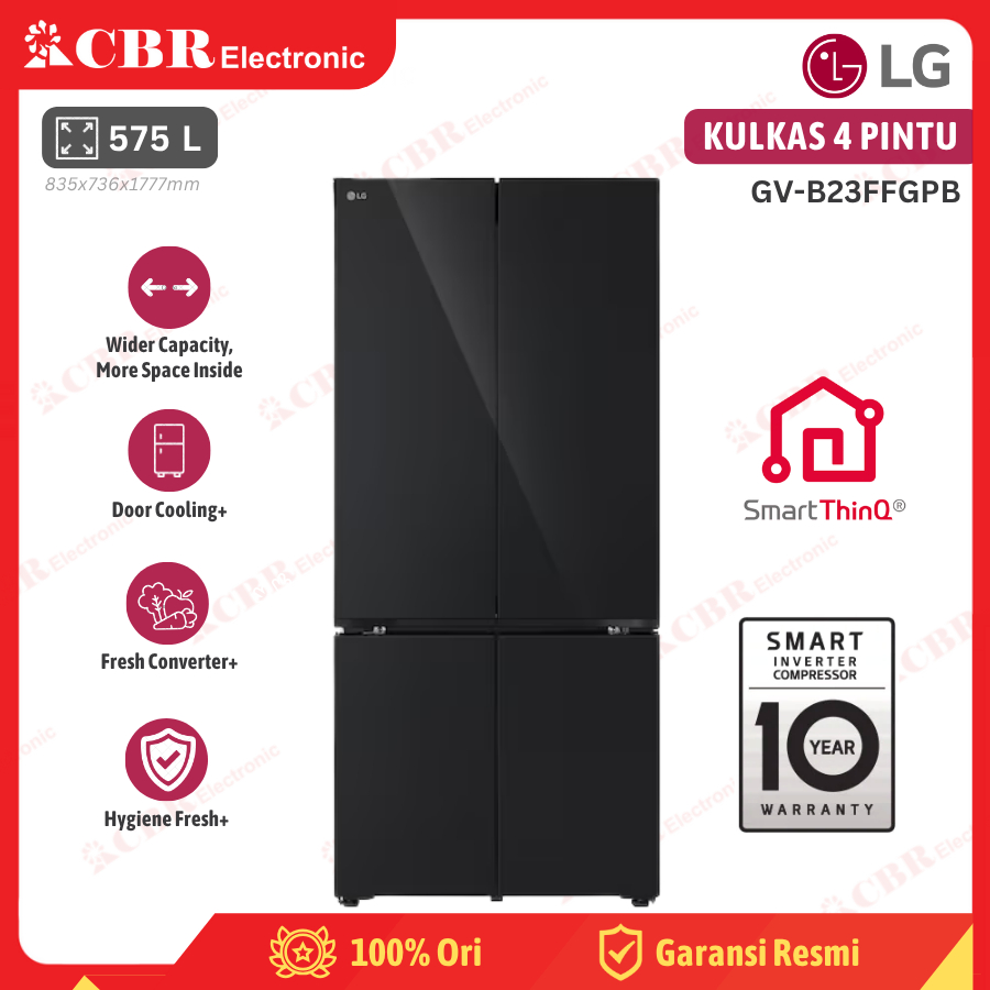 Kulkas LG 4 Pintu 575 L / GV-B23FFGPB (Inverter)