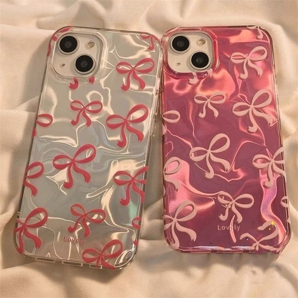 Ss999 Gradiant Laser Watery Lovely Pink Bow Case Itel A70 CAMON 40 PRO PB10636