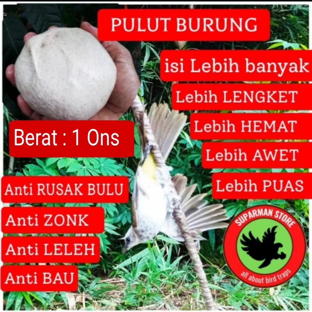 PULUT BURUNG 1 ons JEBAKAN BURUNG LEM BURUNG GETAH BENDO GETAH KARET JEBAK BURUNG ALAT PERANGKAP BUR