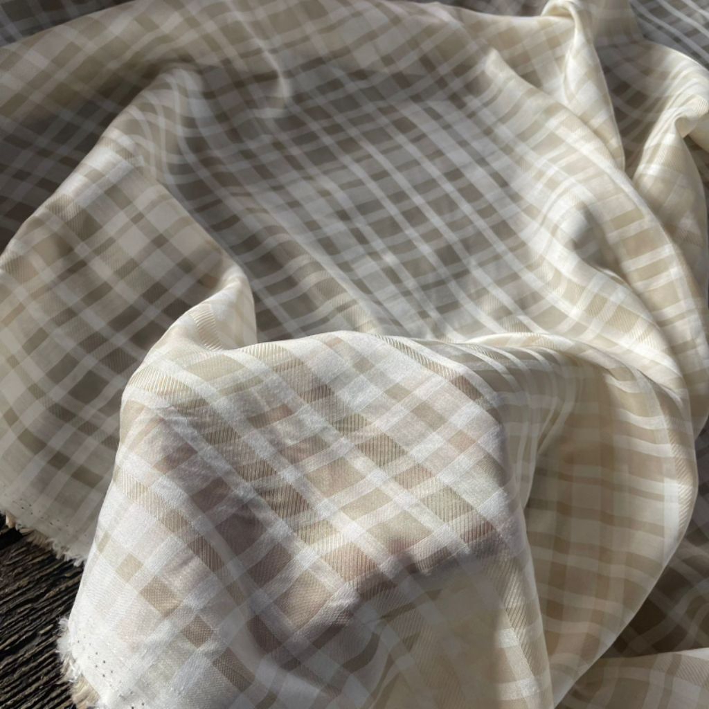 Kain Katun Organza - Kain Organza motif Kotak - Kain Katun motif kotak - harga per setengah meter