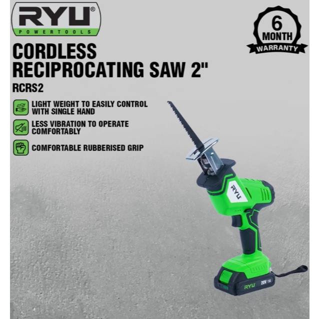 RYU CORDLESS RECIPROCATING SAW gergaji triplek jig saw baterai 20v