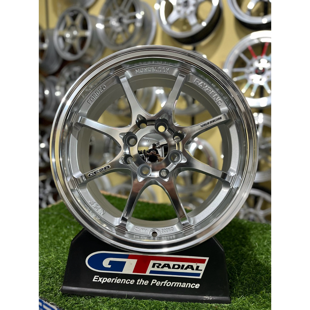 velg ce28 r15 full polish lebar 7 et40 kondisi baru