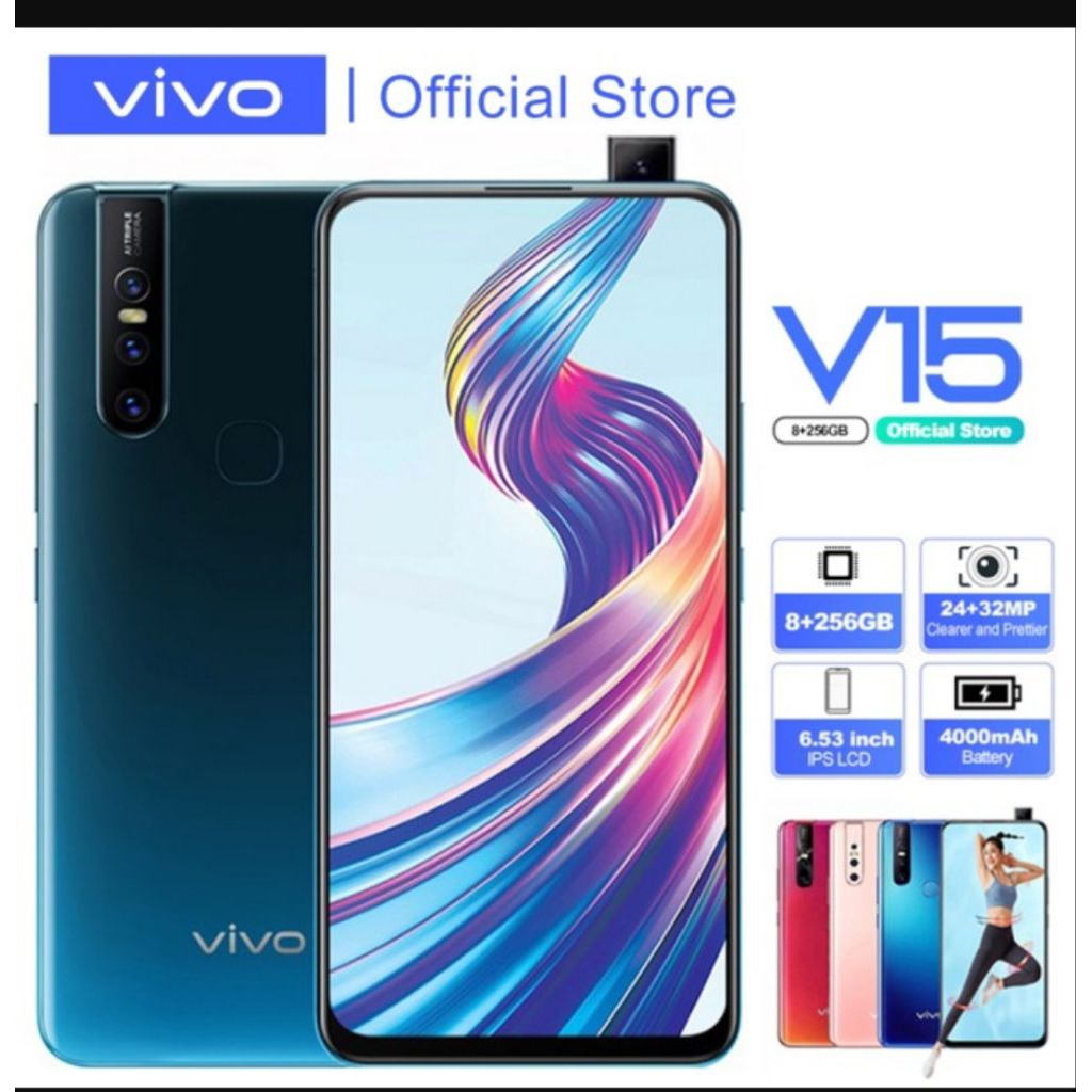(COD) (ORi) BERGARANSI Hp VIVO V15 RAM 8+256GB | Motorized Kamera POP-UP 32MP | Baterai 4000mAh | La