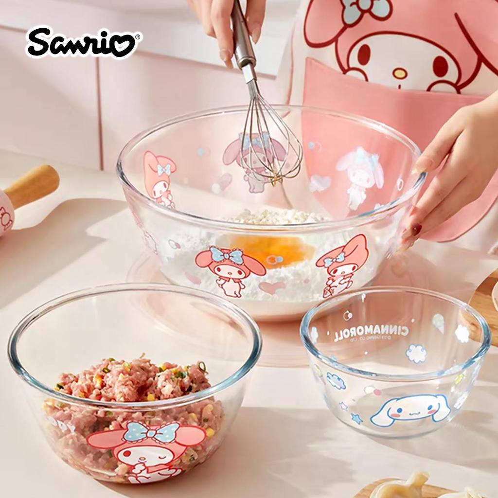 Mangkuk Kaca Borosilicate My Melody Cinnamoroll Original Sanrio Borosilikat Glass Bowl Makanan Salad