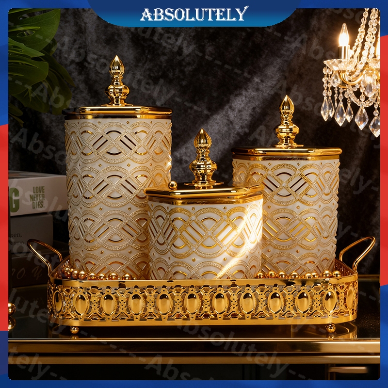 Toples Bentuk Ruyi Emas Bahan Akrilik Food Grade Desain Anti Lembab Segar Tempat Penyimpanan Kue Per