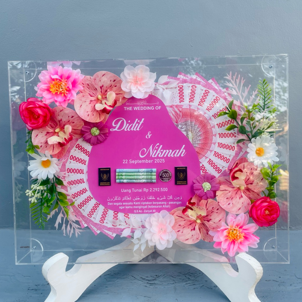 [1-2 HARI JADI ] MAHAR FULL TETES AKR AKRILIK BOX PERNIKAHAN SET HIASAN WEDDING FRAME BINGKAI MAHAR