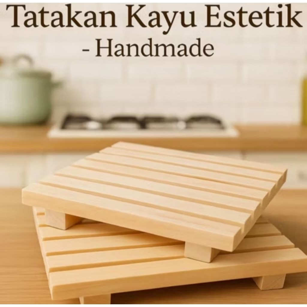 Tatakan panci tatakan anti panas tatakan wajan tatakan rice cooker tatakan teko kayu anti panas