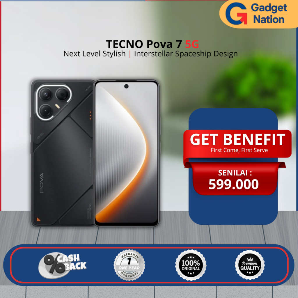 TECNO POVA 7 5G RAM 8GB Internal 128GB / 256GB Handphone Smartphone Original Garansi Resmi 1 Tahun
