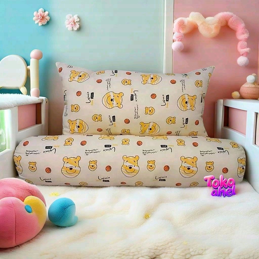 Bantal guling anak karakter untuk usia 1-8thn / set bantal guling anak junior / bantal guling anak l