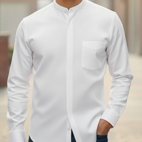 SALE 60 KEMEJA KOKO GQ ( GOOD QUALITY ) CVC POLOS WARNA PUTIH CLEARANCE