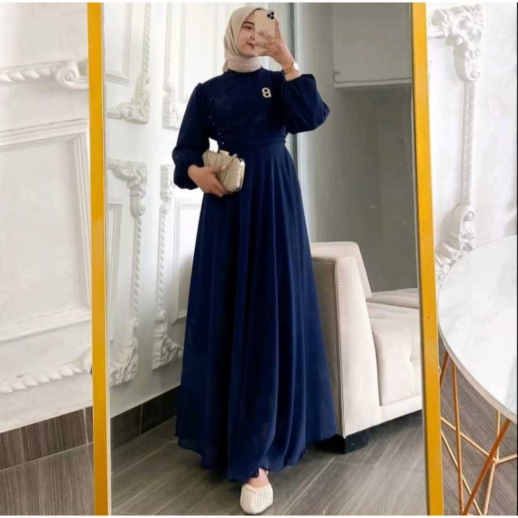 Hanna Dress | Bahan Ceruty | Gamis Kondangan | Modis
