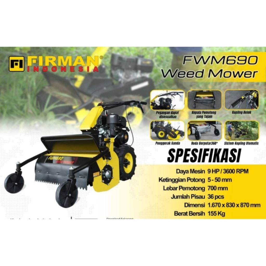 Alat Pangkas Semak Belukar firman FWM690 Firman Weed Mower