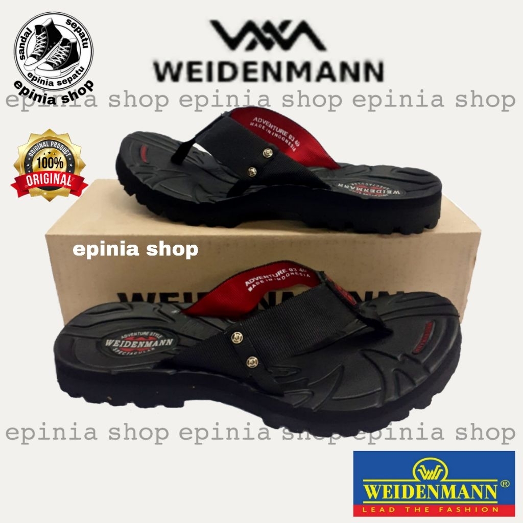 SANDAL WEIDENMANN ADVENTURE 03 HITAM MERAH - SANDAL HIKING GUNUNG WEIDENMANN ORIGINAL