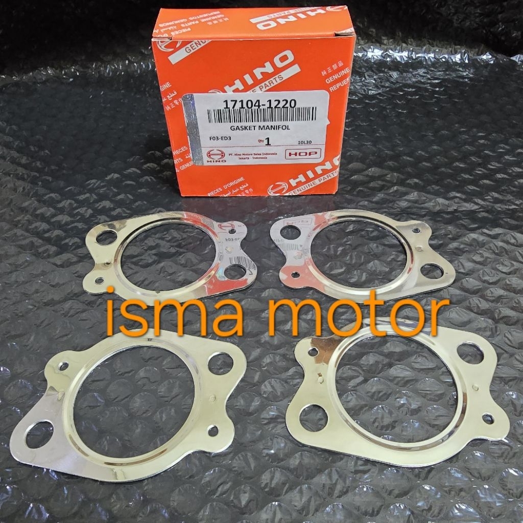 GASKET PACKING MANIFOLD API EX HT 130 HINO DUTRO SET 4PCS ORIGINAL