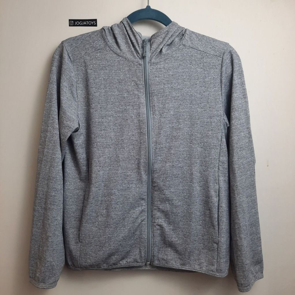 Jaket Zip Hoodie Anak Uniqlo Airism Grey Misty Size 140 Preloved