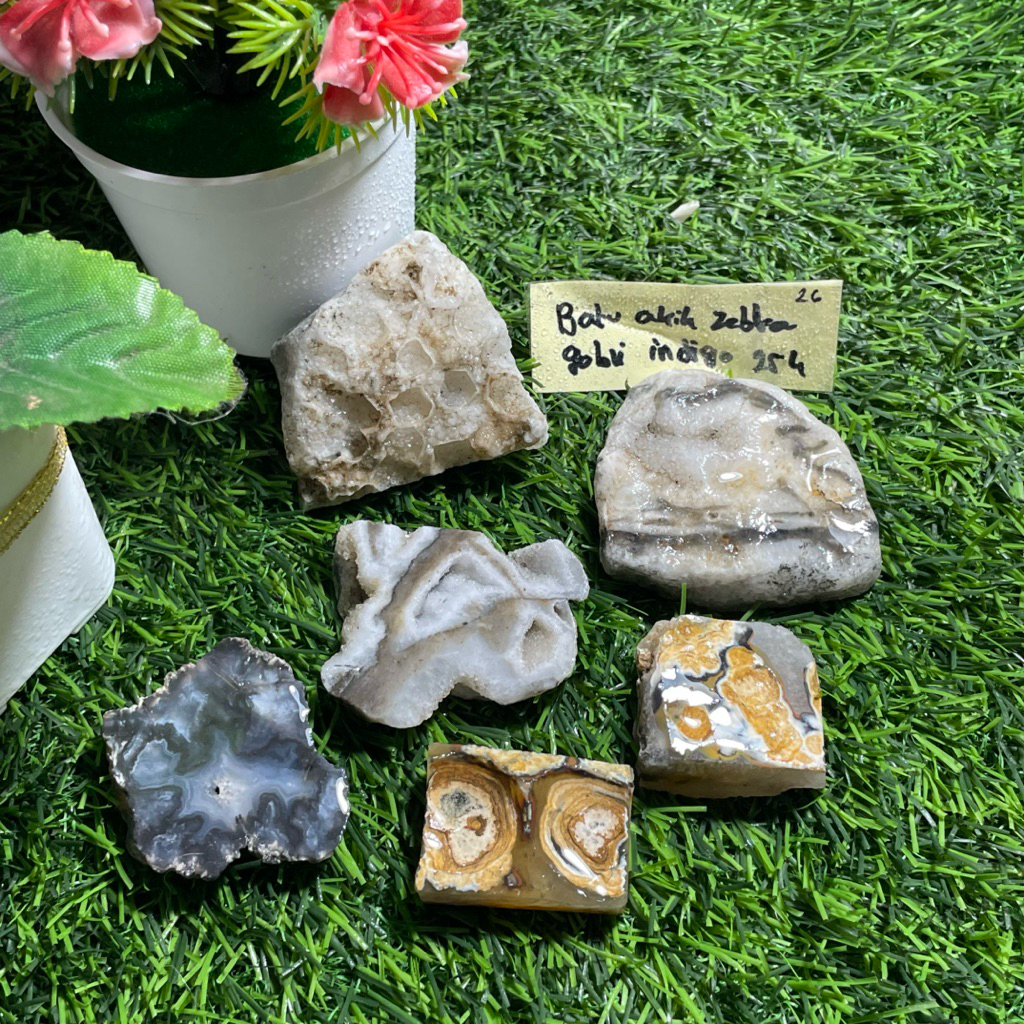 batu akik jenis zebra gobli indigo unik langka / bongkahan batu akik zerbra gobli indigo unik langka