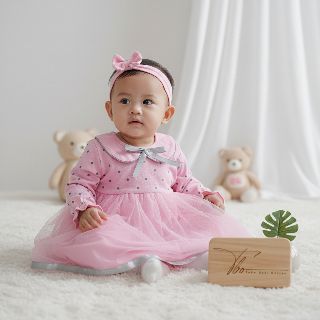 ANEKA Baju bayi dress bayi set bando sepatu dress pesta bayi rok tutu bayi