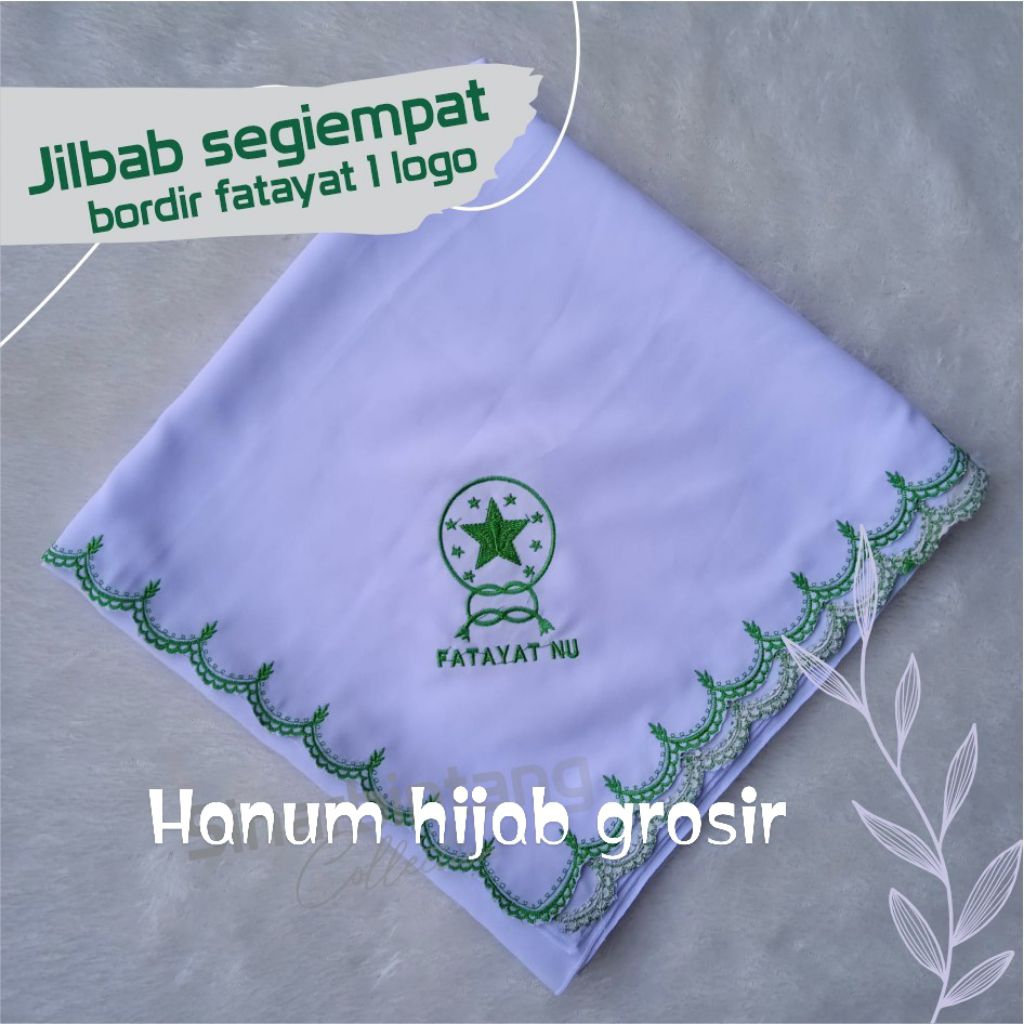 Kerudung/Hijab/jilbab Fatayat NU bordir/logo bordir/terlaris/terbaru