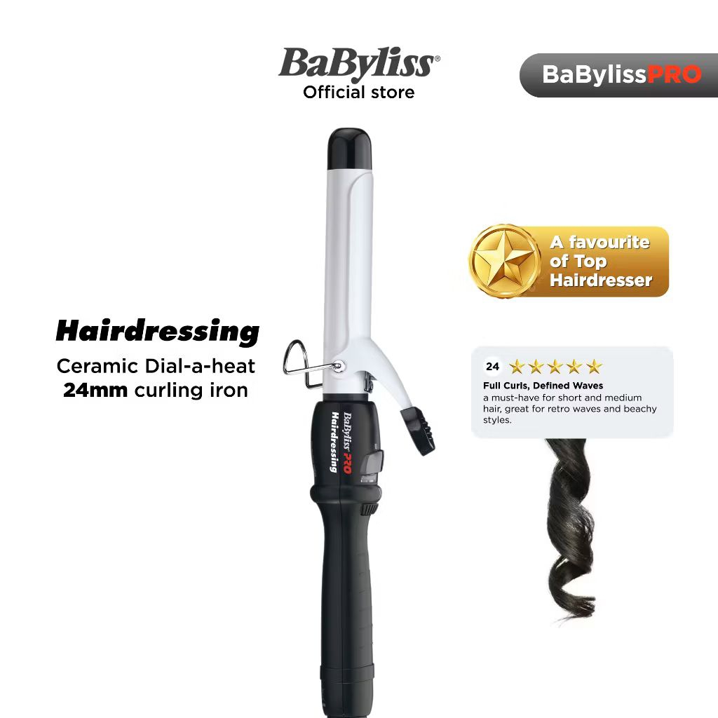 Catokan Curly BaBylissPRO Ceramic Dial-a-heat 24 mmBAB2264CU-HK | Catok Pengeriting Rambut