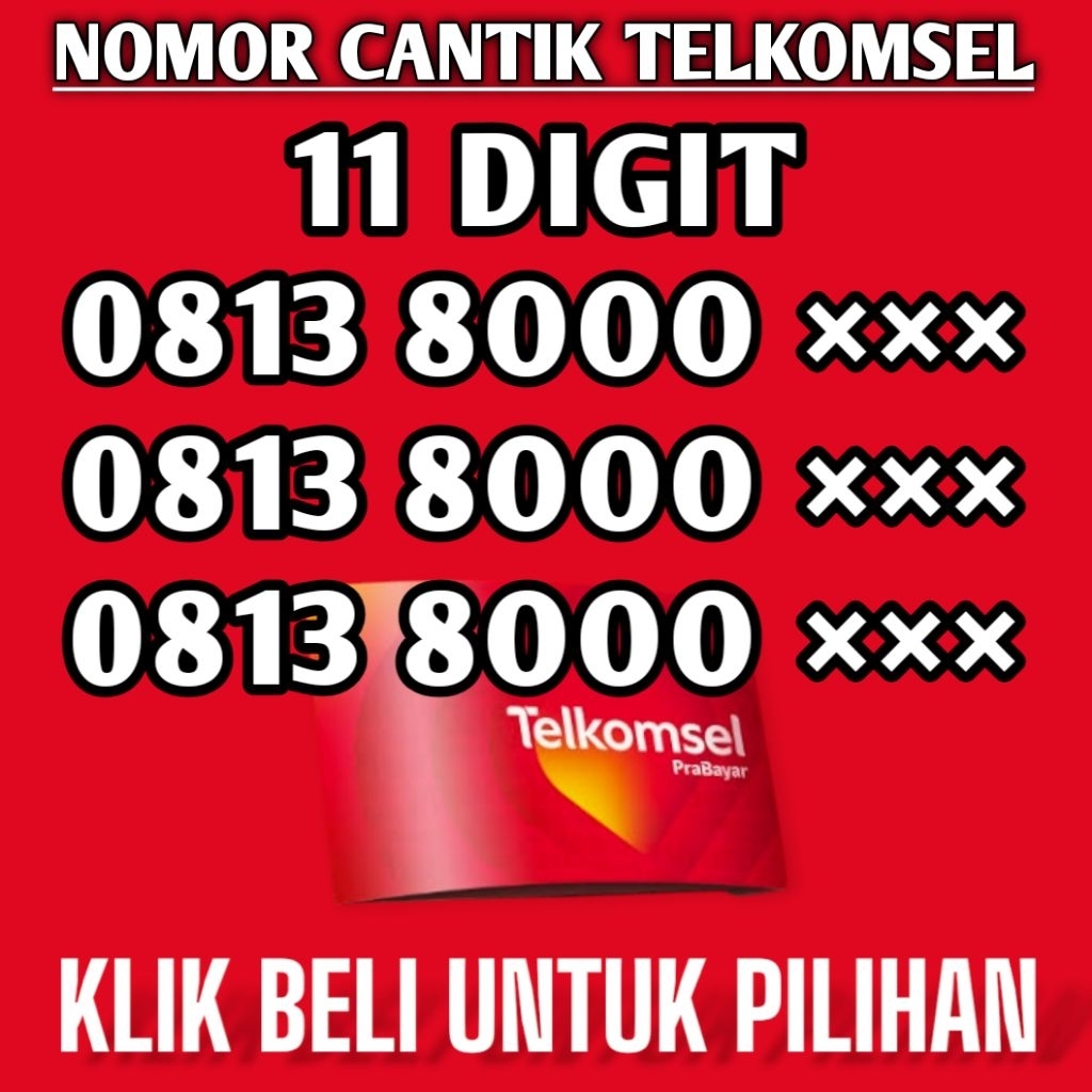 nomor cantik simpati telkomsel 11 digit seri 8000 support 5G