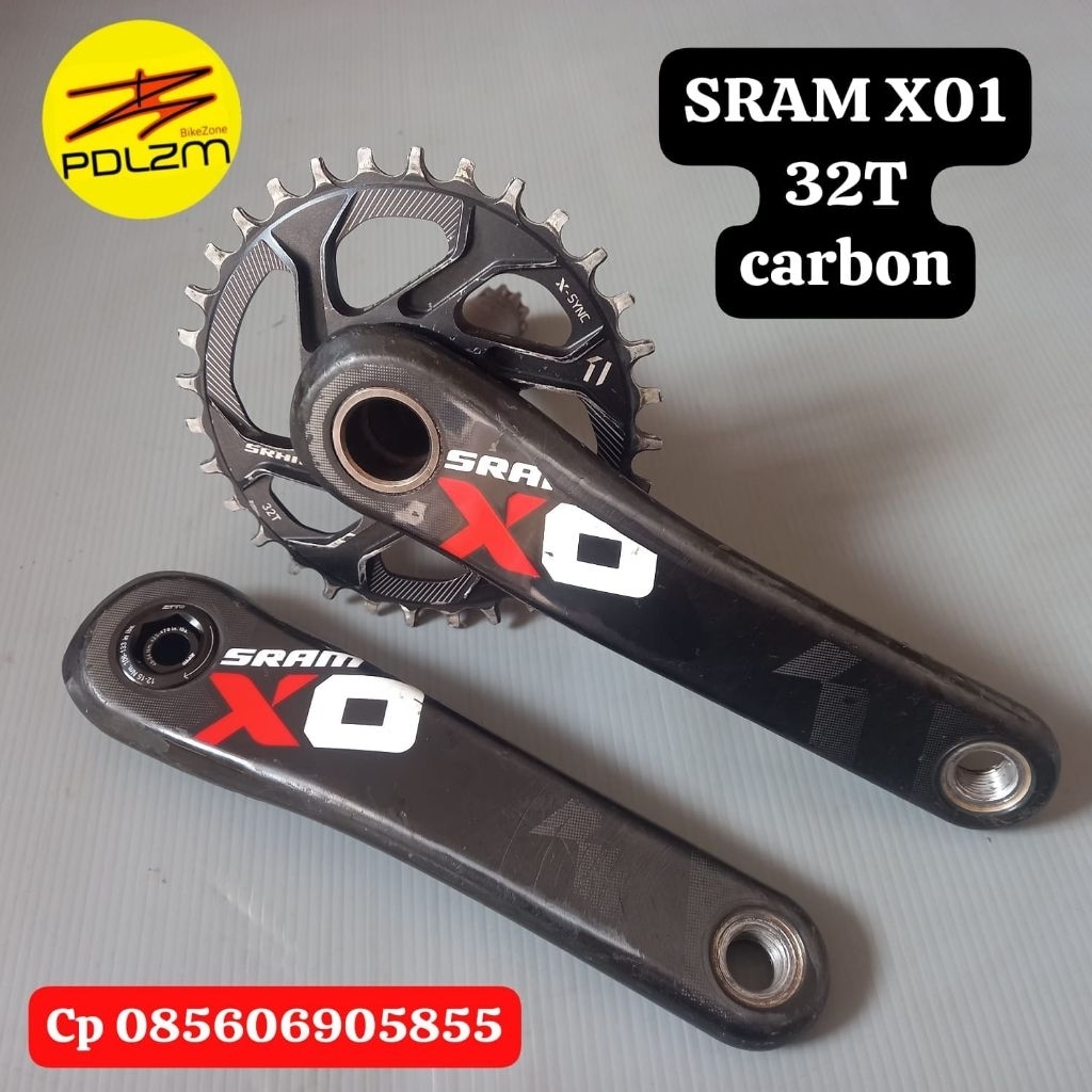 crank sram xo1 carbon 32T bekas bagus