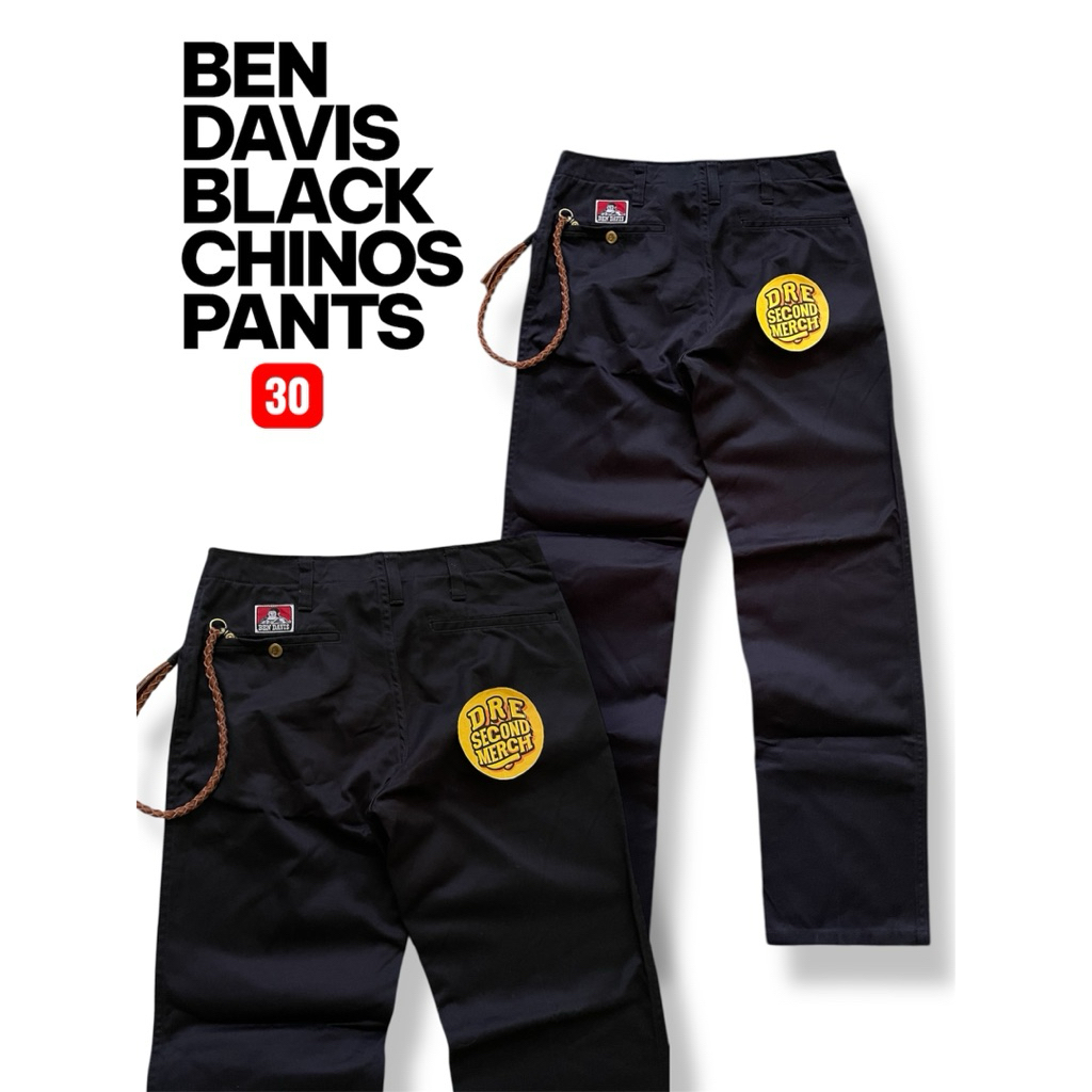 Celana panjang chinos Ben Davis Black pekat size 30
