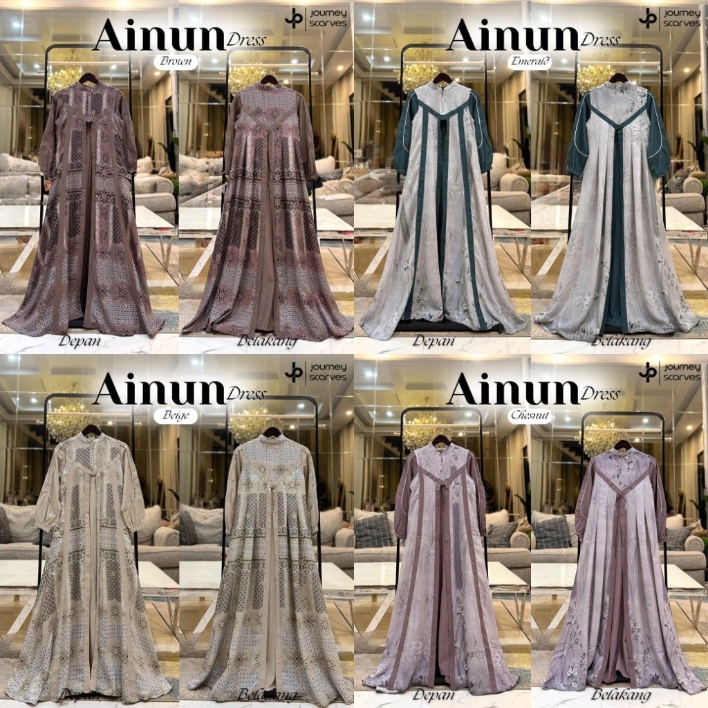 PART 1 [PRE-ORDER/PO] AINUN DRESS SARIMBIT by JOURNEY / Gamis Motif Printing Inner Outer / Gamis Sar