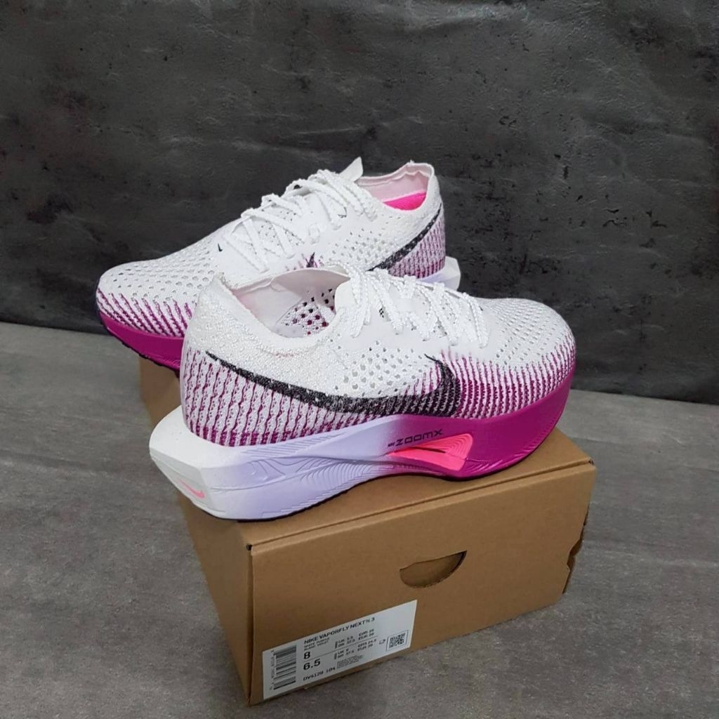 Sepatu Running Wanita Nike ZoomX Vaporfly Next% 3 White Vivid Purple