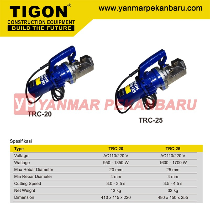 Portable Rebar Cutter / Steel Bar Cutter TIGON TRC-25