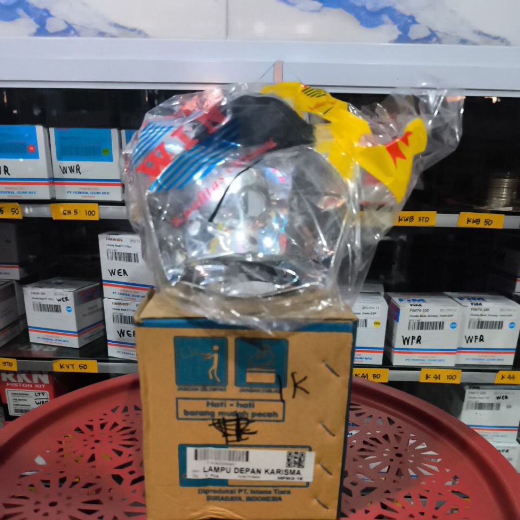 lampu depan reflektor karisma WIN
