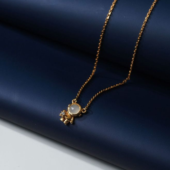 ILY GOLD Kalung Emas 9K Model Astronot Rose Gold 00027323