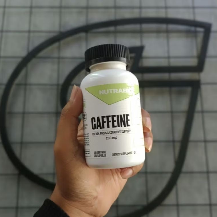 Nutrabio USA Pure CAFFEINE 200mg - 250 Capsules Servings Kafein Tablet Kapsul Murni