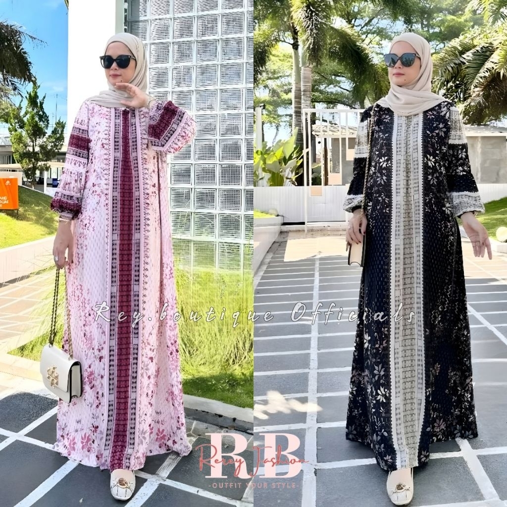 New Collection - Elora Dress Pakaian Muslim Wanita Bahan Rayon Viscose Busui Friendly Kerah Shang Ha