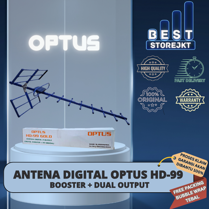 Antena Outdoor TV Digital UHF OPTUS HD 99 Booster DVB T2