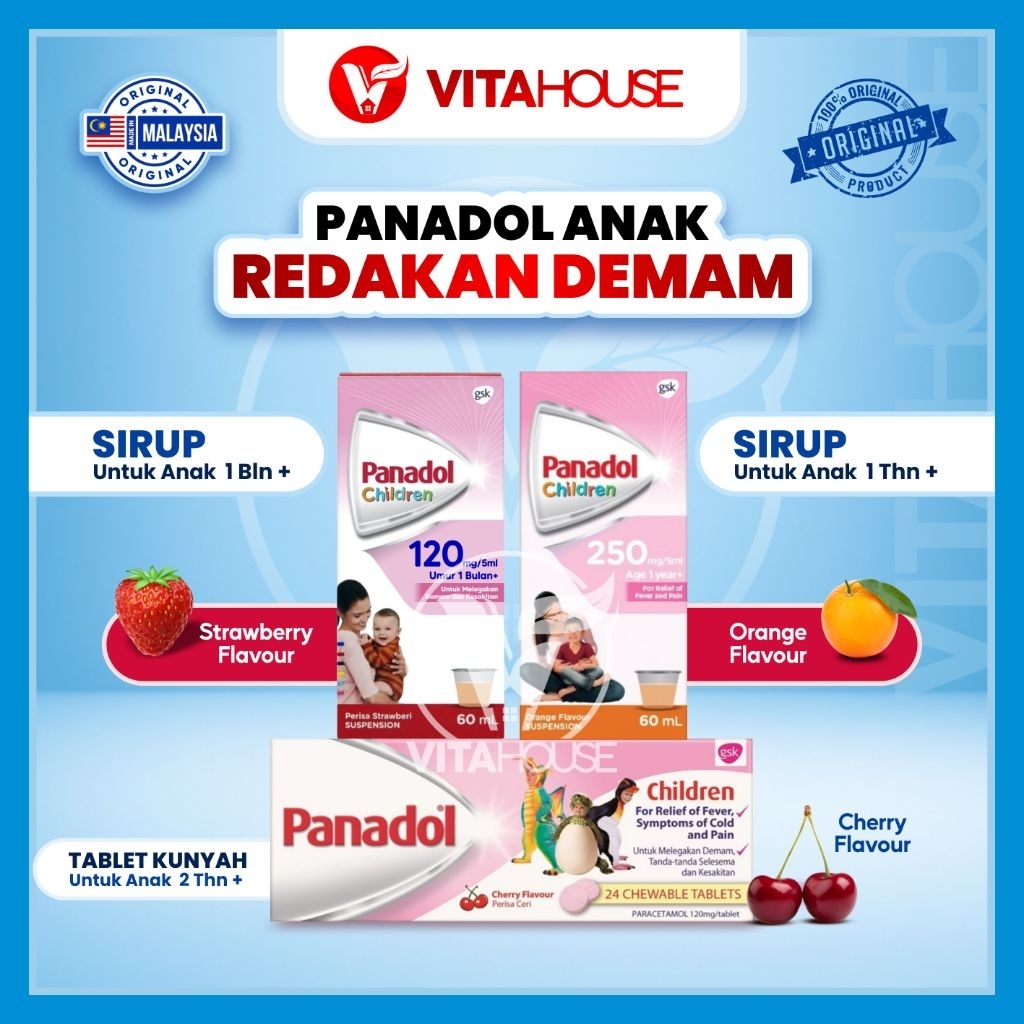 Panadol Children | Penurun Demam Anak | Import Malaysia