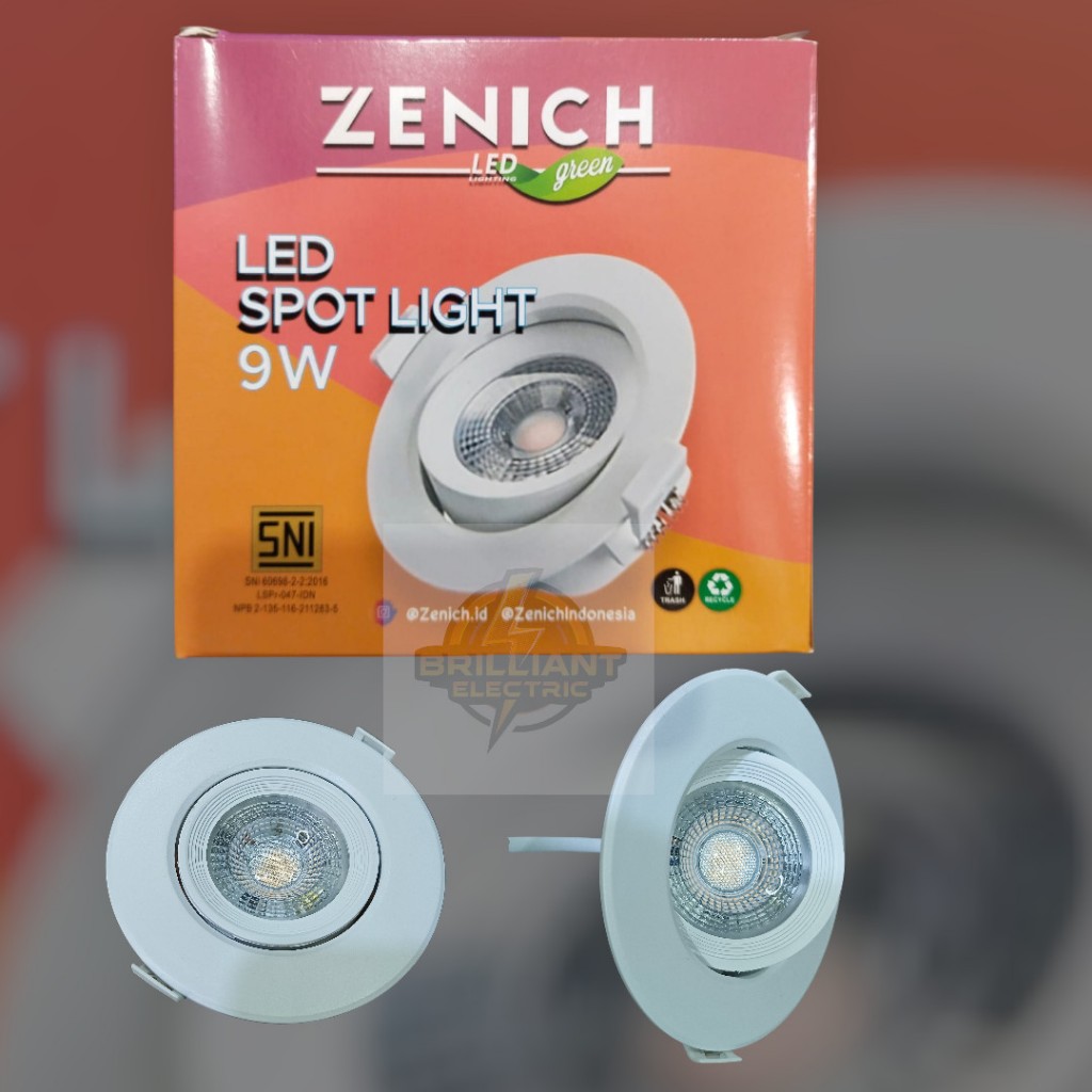 Lampu Led Panel Spotlight 9w/6w Zenich Warm White Adjustabel/Bisa Digerakkan