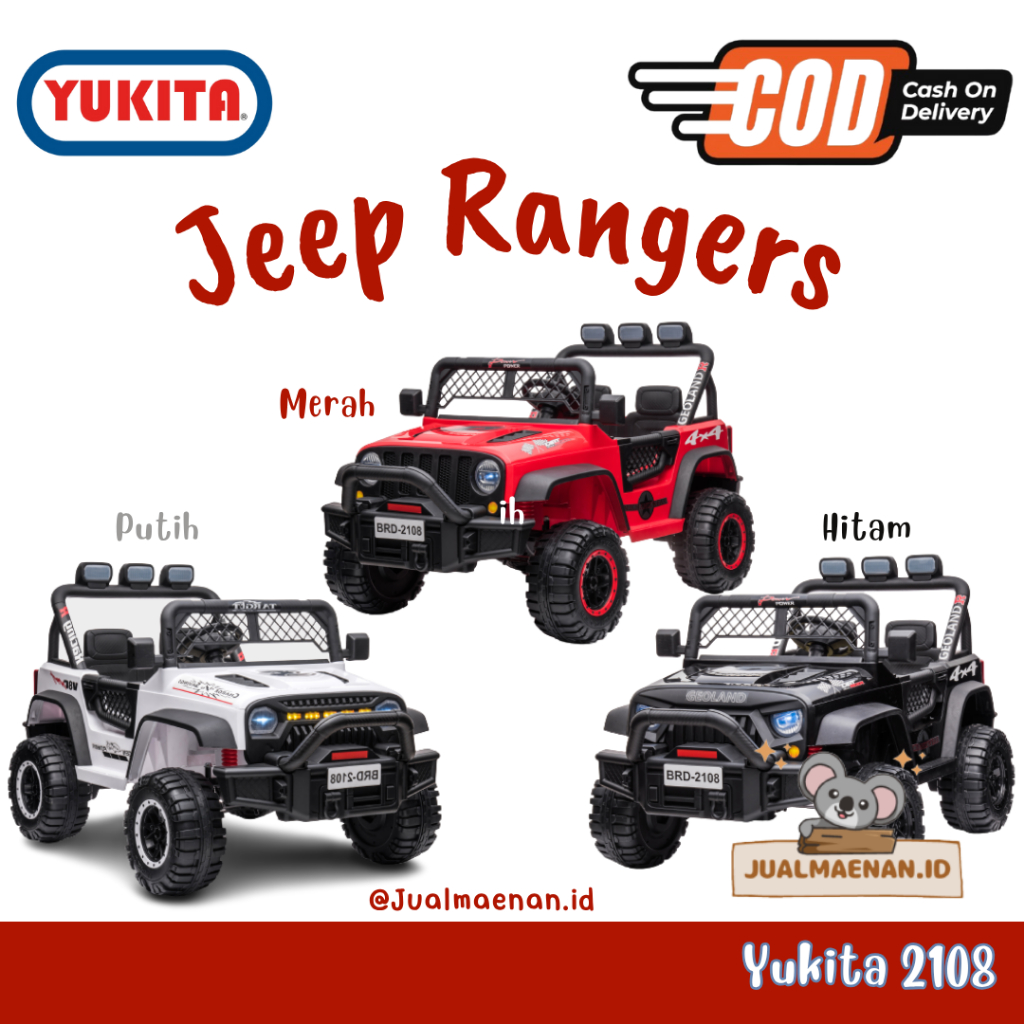 MAINAN AKI REMOTE YUKITA 2108 JEEP RANGERS - MERAH