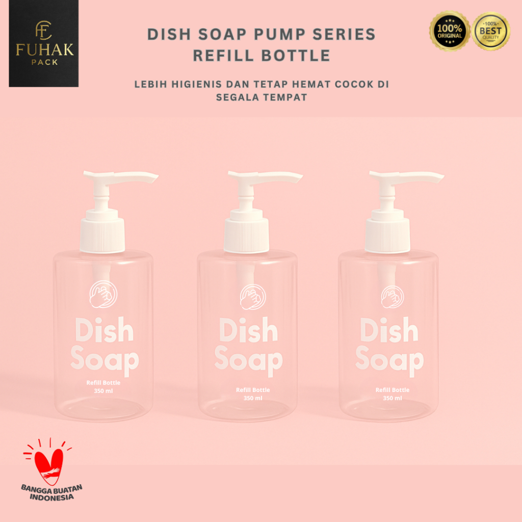 Botol Refill Dish Soap Pump Series 350ml - Botol Isi Ulang - Botol Sabun Cuci Piring - Botol Kosong 