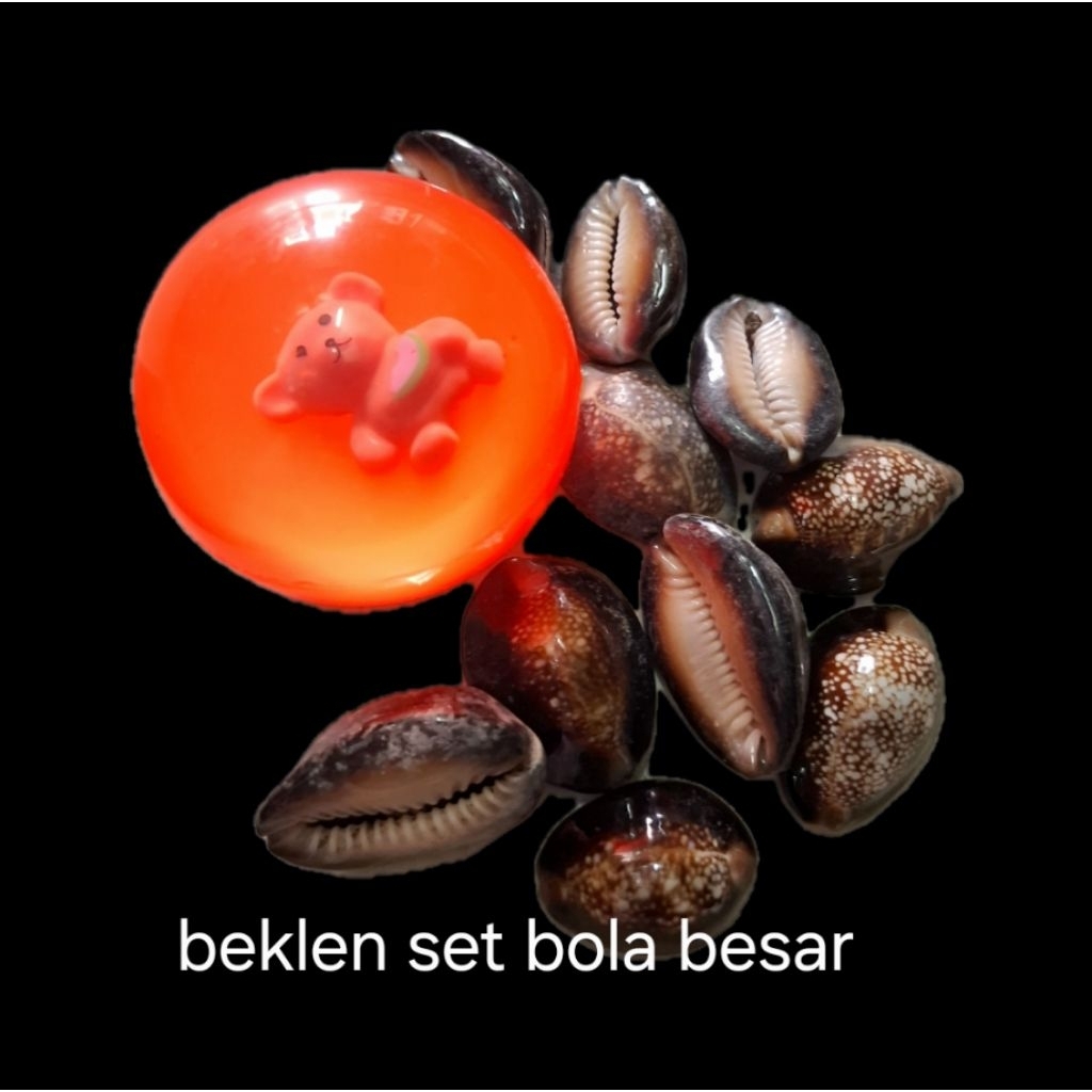 beklen set bola besar+kerang hitam 10pcs/kuwuk
