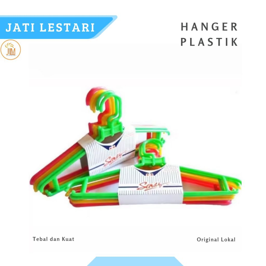 Hanger Plastik Tebal / Hanger Baju / Hanger Kaos (isi 6 Tebal)