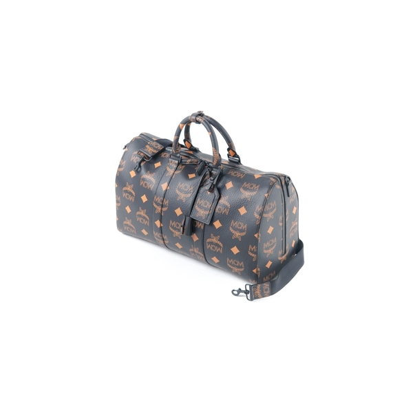 Tas MCM MONOGRAM ORANGE BLACK DUFFLE BAG WITH LS 100% ORIGINAL