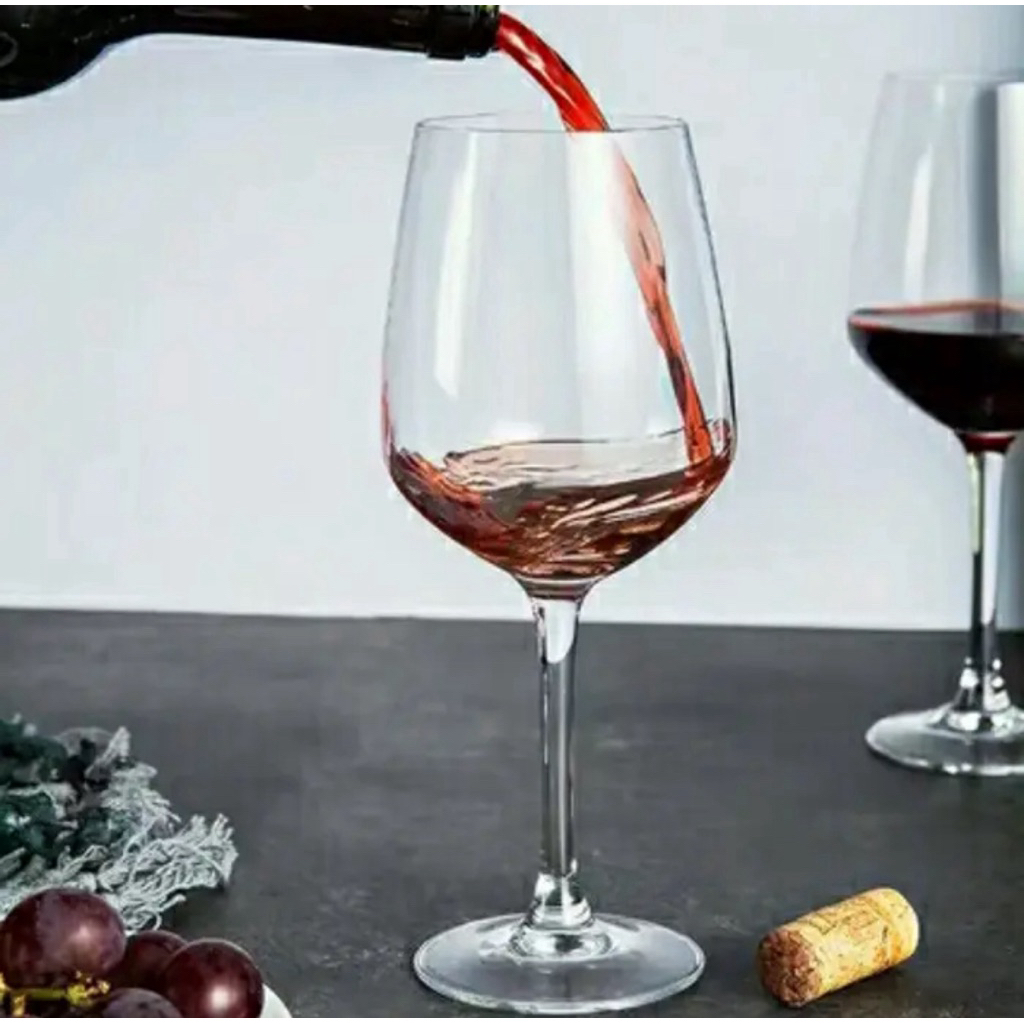 6 Gelas Red Wine Kaki 49cl NADIR | Stem Wine Glass BARONE 7056