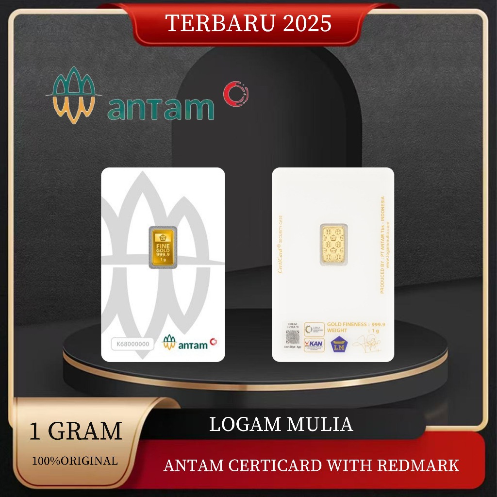 Logam Mulia Emas Antam 0.5 1 Gram Certicard Certieye Terbaru