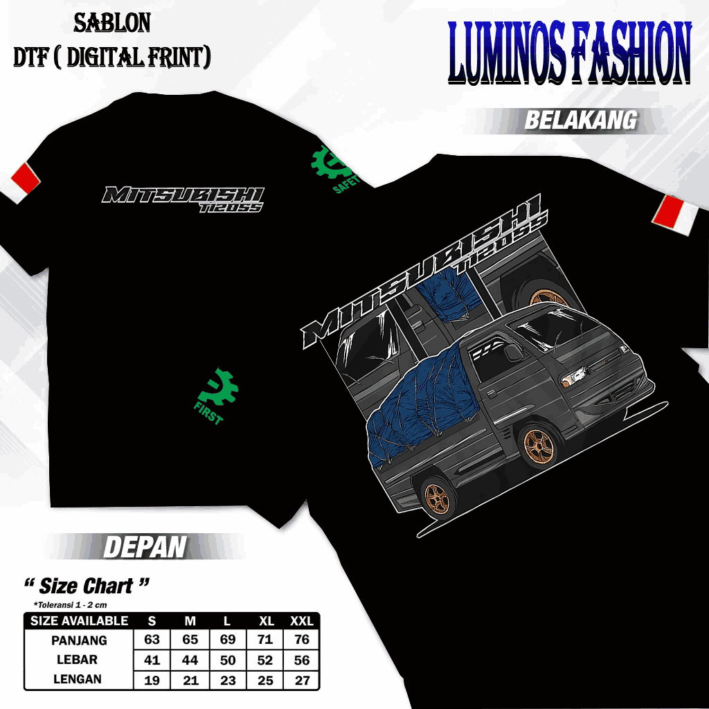 Luminosfashion12 Kaos Racing Mobil Carry Mitsubishi T120SS | Baju Driver Pickup Carry T120SS | Kaos 