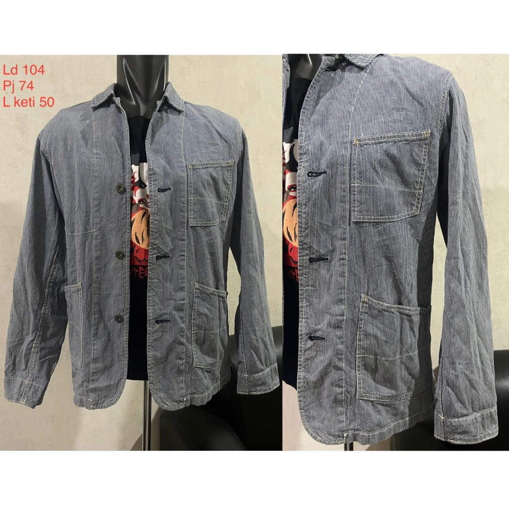 Gap denim jacket jeans jaket denim pria motif liris size S to M