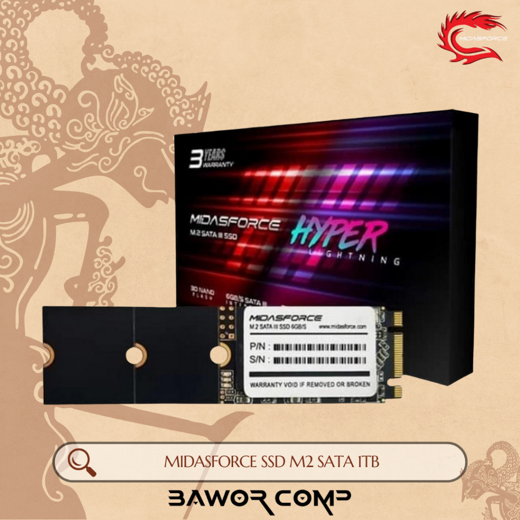 Midasforce SSD M.2 Sata 1TB 3D Nand Flash Support - M2 SATA 2280 1000 GB