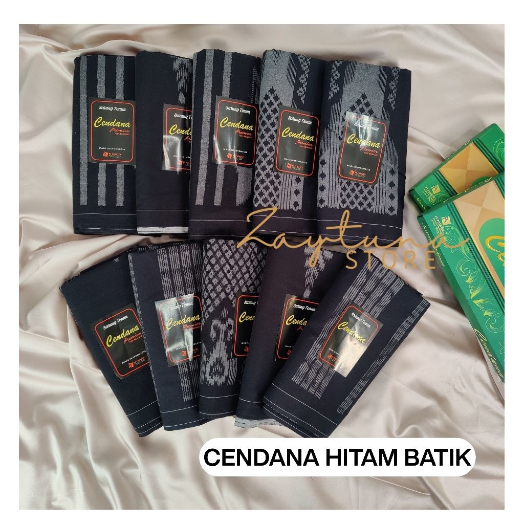 Sarung Cendana Hitam Batik/ Sarung Sholat Pria Bagus