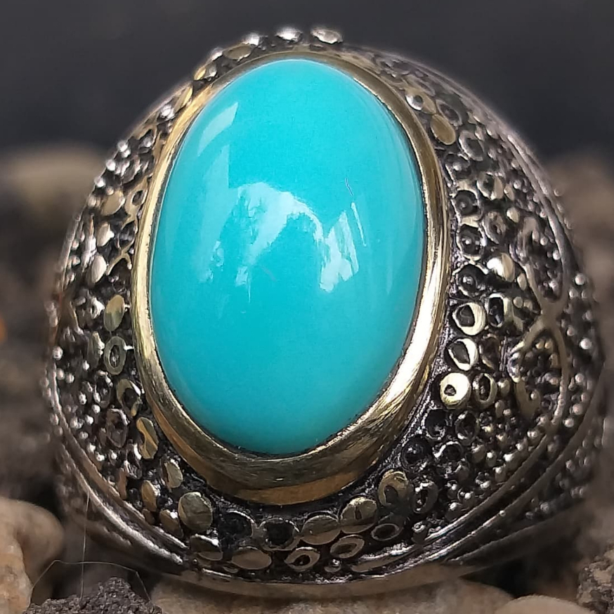 Batu Akik Pirus Mesir Asli Polos Biru Muda Mulus Rapi Bersih Klimis Solid Porselen Berwibawa Mewah I